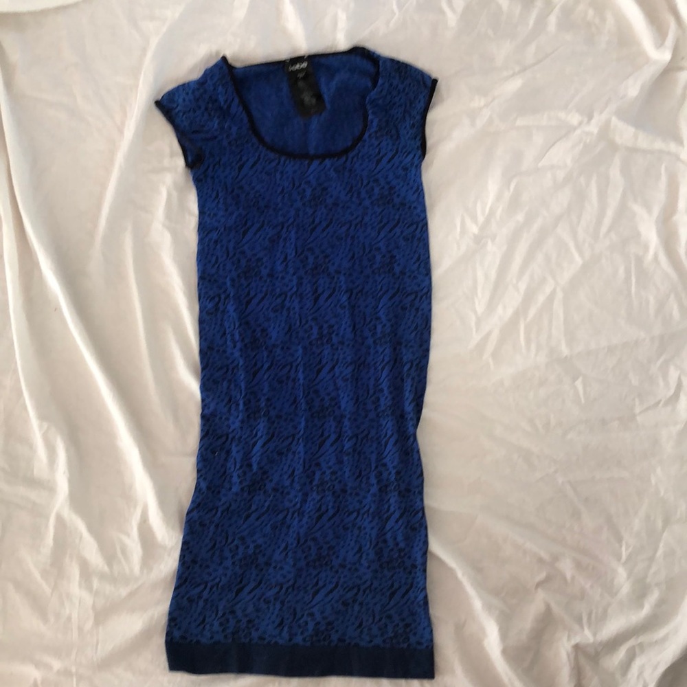 Royal blue and black leopard print  BeBe dress